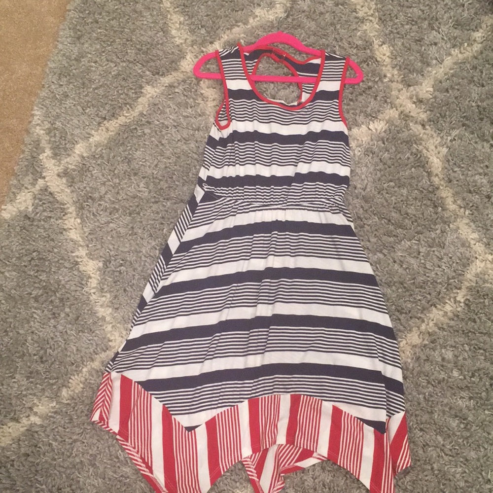 Blue, Red, and White Flowy Dress